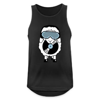 Cool DJ Schaf Schallplatte Party Club Musik Spaß - Männer Tank Top atmungsaktiv - Schwarz - Vorne - Nick (188cm)