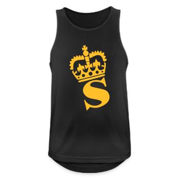 S – Name - Buchstabe - Männer Tank Top atmungsaktiv - Schwarz - Vorne - Nick (188cm)
