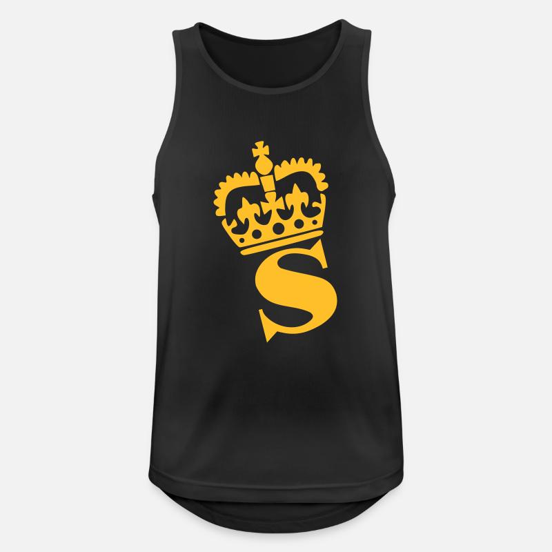 S - Letter - Name - Men's Breathable Tank Top - black