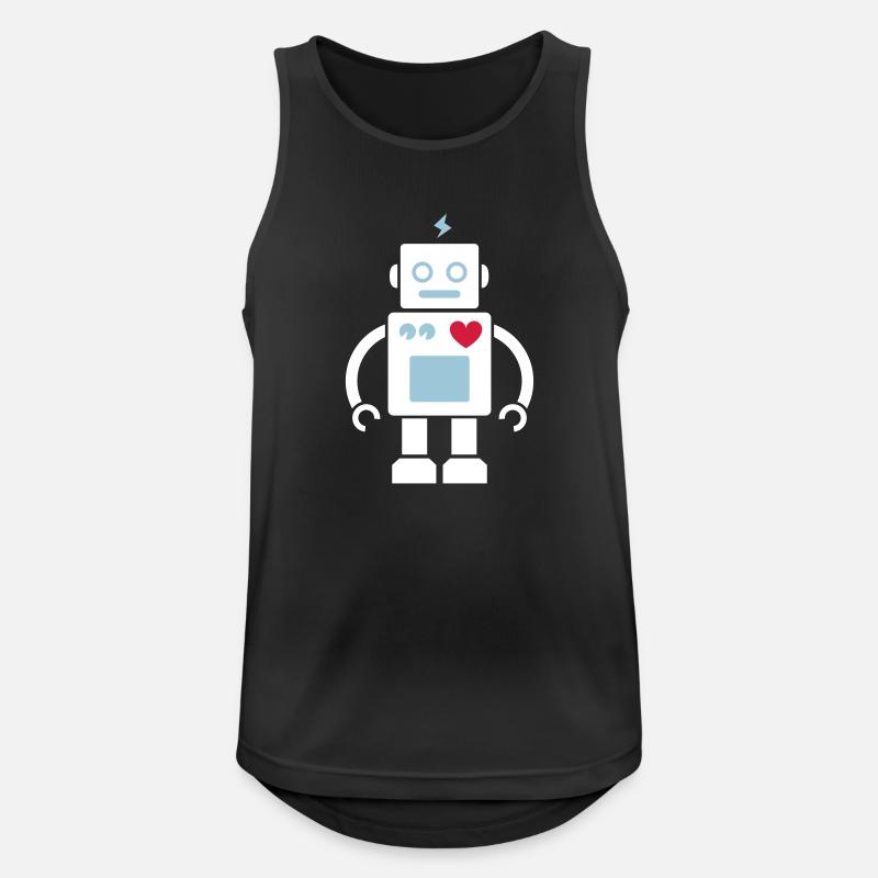 Roboter / Robot #2_3c - Männer Tank Top atmungsaktiv - Schwarz
