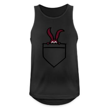 lapin lapin sauvetage poche poitrine hase - Débardeur respirant Homme - noir - Devant - Nick (188cm)