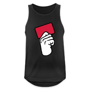 Rote Karte - Männer Tank Top atmungsaktiv - Schwarz - Vorne - Nick (188cm)