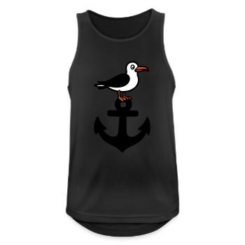 Anker Möwe Hafen - Männer Tank Top atmungsaktiv - Schwarz - Vorne - Nick (188cm)