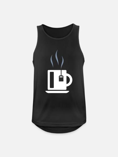 Tasse Tee mit Teebeutel - Männer Tank Top atmungsaktiv - Schwarz