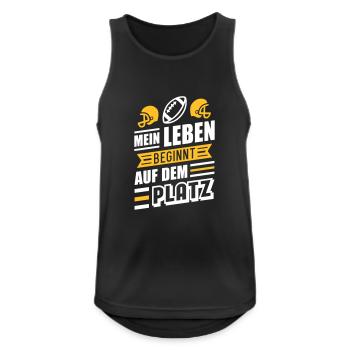 Leben auf dem Platz (Football) - Männer Tank Top atmungsaktiv - Schwarz - Vorne - Nick (188cm)
