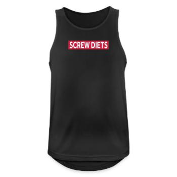 SCREW DIETS - Men's Breathable Tank Top - black - Front - Nick (188cm)