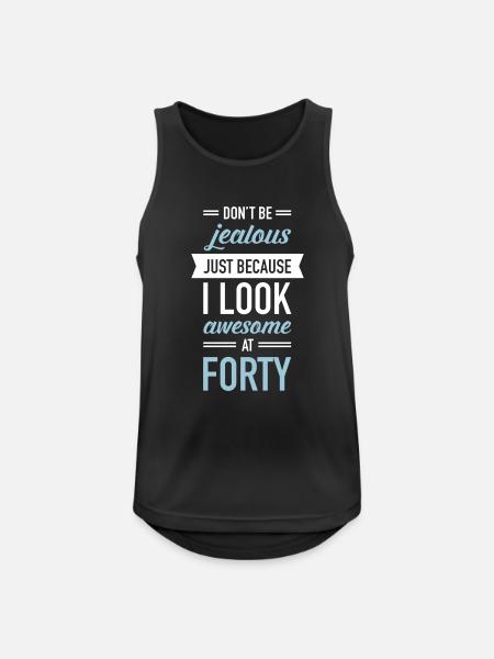 Awesome At Forty - Männer Tank Top atmungsaktiv - Schwarz