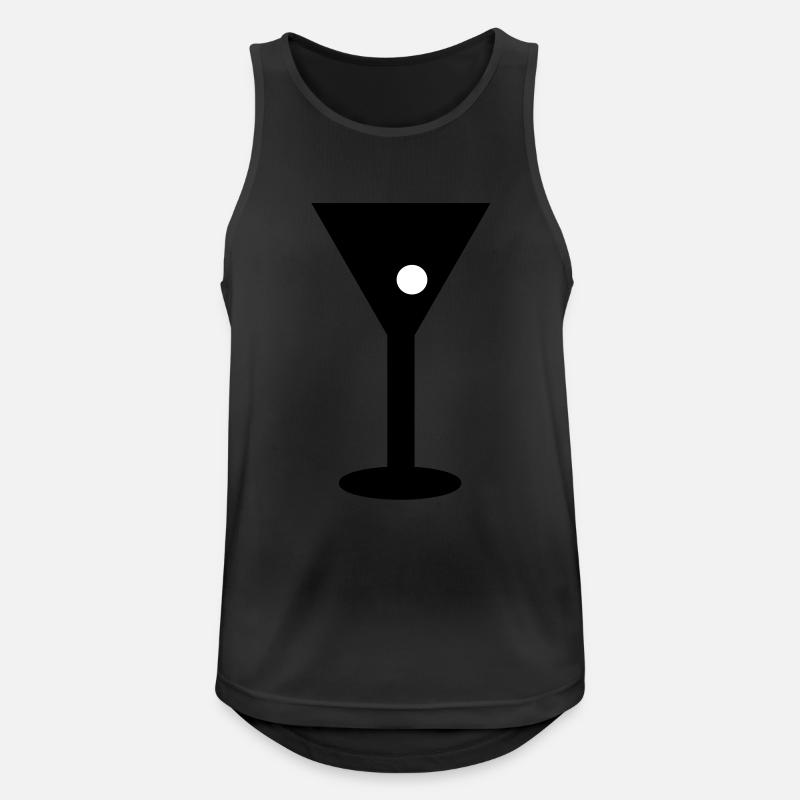 glas_mit_olive - Männer Tank Top atmungsaktiv - Schwarz