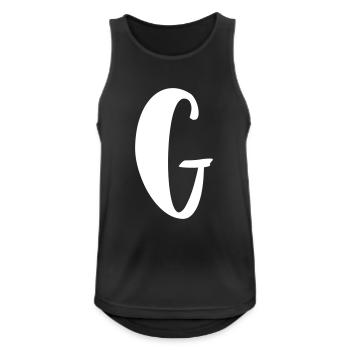 Buchstabe G - Männer Tank Top atmungsaktiv - Schwarz - Vorne - Nick (188cm)