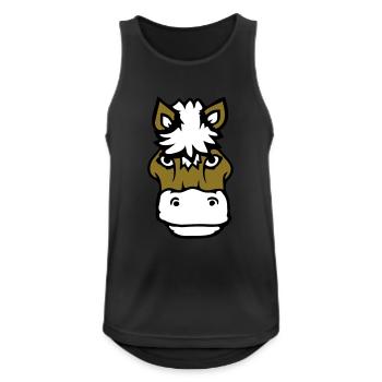 Pferd Süß Pony Fohlen Pferdemädchen Niedlich Comic - Männer Tank Top atmungsaktiv - Schwarz - Vorne - Nick (188cm)