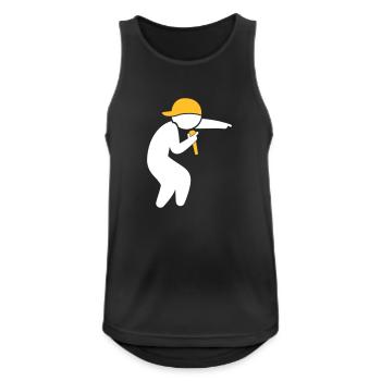 Hiphop Rapper - Männer Tank Top atmungsaktiv - Schwarz - Vorne - Nick (188cm)
