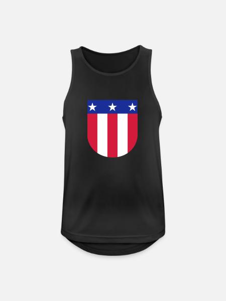 USA Wappen - Männer Tank Top atmungsaktiv - Schwarz