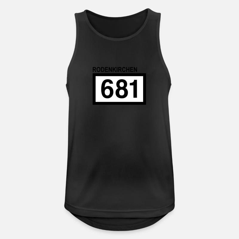 Rheinkilometer Rodenkirchen - Männer Tank Top atmungsaktiv - Schwarz