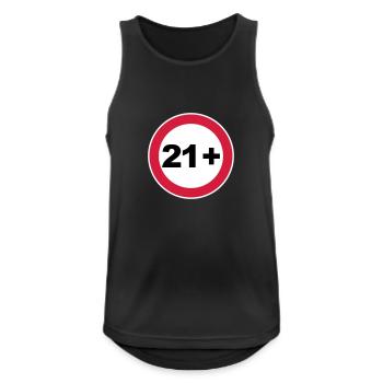 21e anniversaire 21+ - Débardeur respirant Homme - noir - Devant - Nick (188cm)