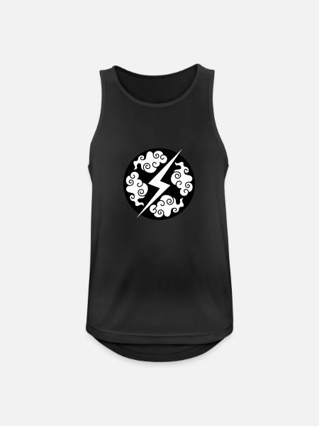Japanese motif "Clouds and lightning" - Men's Breathable Tank Top - black