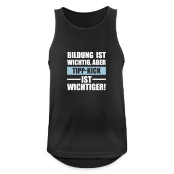 Tipp-Kick Sportart - Männer Tank Top atmungsaktiv - Schwarz - Vorne - Nick (188cm)