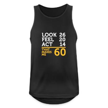 Ich bin 60 Jahre alt, aber ich kann noch klettern! - Männer Tank Top atmungsaktiv - Schwarz - Vorne - Nick (188cm)
