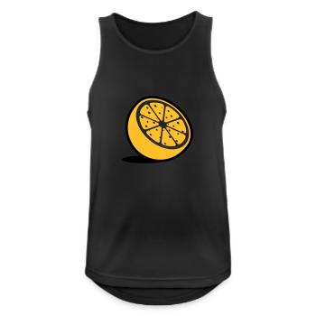 Eine Orange - Männer Tank Top atmungsaktiv - Schwarz - Vorne - Nick (188cm)