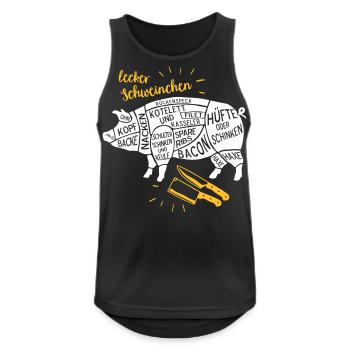 savoureux cadeau drôle de chemise de barbecue de porc - Débardeur respirant Homme - noir - Devant - Nick (188cm)