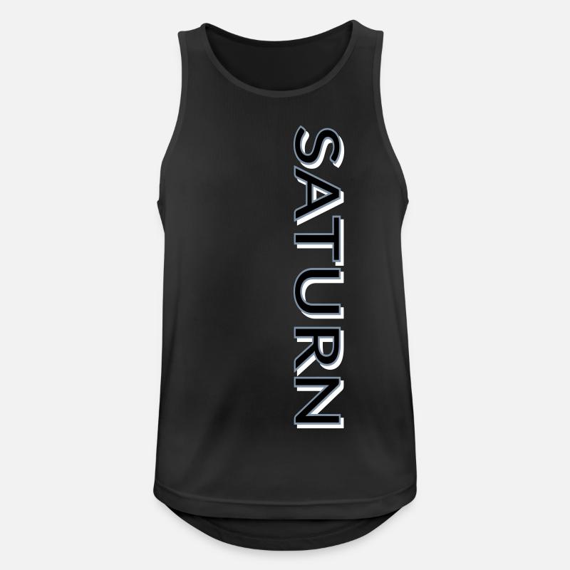 SATURN Astro Text - Männer Tank Top atmungsaktiv - Schwarz