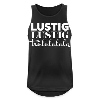 Lustig Lustig tralalalala - Männer Tank Top atmungsaktiv - Schwarz - Vorne - Nick (188cm)