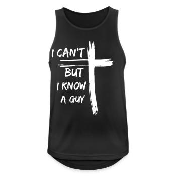 Faith-Based Message with White Cross - Men's Breathable Tank Top - black - Front - Nick (188cm)