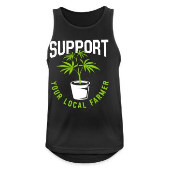 Soutenez votre producteur local de cannabis - Débardeur respirant Homme - noir - Devant - Nick (188cm)
