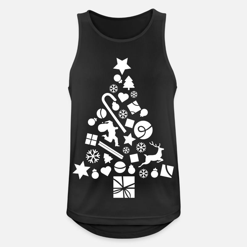 Decorated Christmas tree - Men's Breathable Tank Top - black