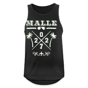 MALLE Strand Cross 2027 Retro Logo - Men's Breathable Tank Top - black - Front - Nick (188cm)