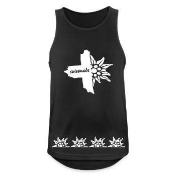 swissmade - Männer Tank Top atmungsaktiv - Schwarz - Vorne - Nick (188cm)