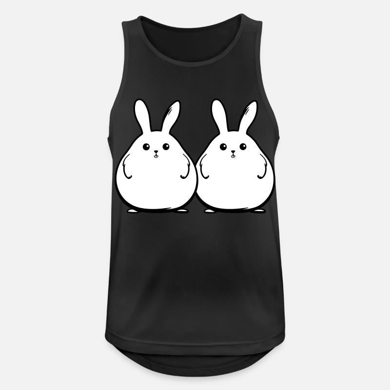 Bunny Funny Easter Couple - Men's Breathable Tank Top - black