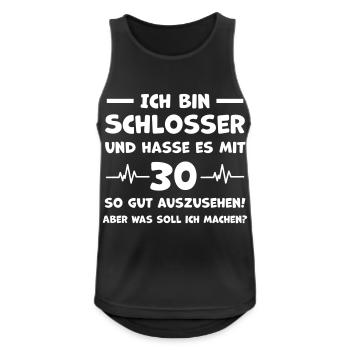Schlosser Spruch 30 Jahre - Männer Tank Top atmungsaktiv - Schwarz - Vorne - Nick (188cm)