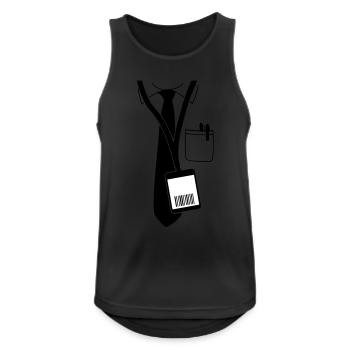 code pass - Männer Tank Top atmungsaktiv - Schwarz - Vorne - Nick (188cm)