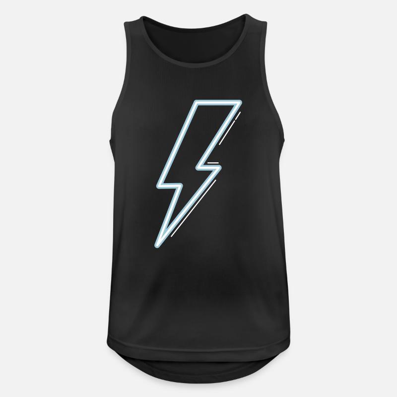 Neon blue flash light - Männer Tank Top atmungsaktiv - Schwarz