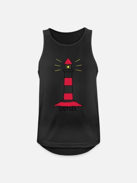 Leuchtturm Ostsee - Männer Tank Top atmungsaktiv - Schwarz