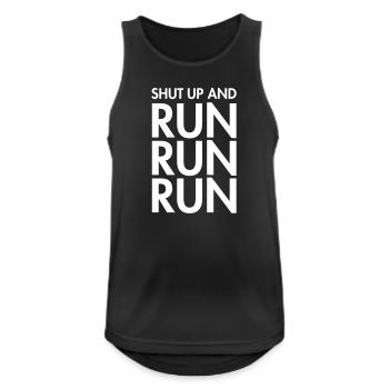 Tais-toi et cours courir courir marathon courir jogging - Débardeur respirant Homme - noir - Devant - Nick (188cm)