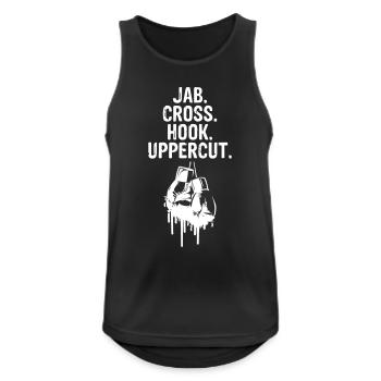 Boxer Boxe Jab Cross Hook Uppercut - Débardeur respirant Homme - noir - Devant - Nick (188cm)
