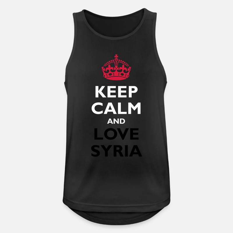 Keep Calm & Love Syria - Männer Tank Top atmungsaktiv - Schwarz