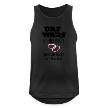 das wars - er heiratet - Männer Tank Top atmungsaktiv - Schwarz - Vorne - Nick (188cm)
