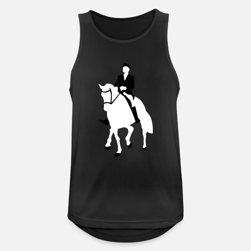 Dressurreiter - Männer Tank Top atmungsaktiv - Schwarz