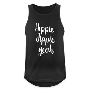 hippie jippie yeah - Men's Breathable Tank Top - black - Front - Nick (188cm)