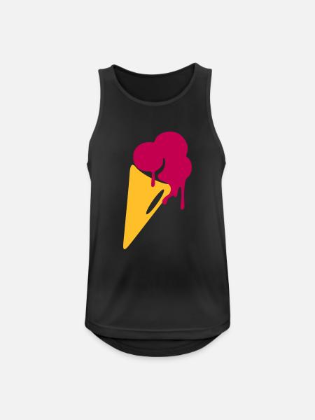 glace, crème glacée, gaufres, enfants, été, soleil - Débardeur respirant Homme - noir
