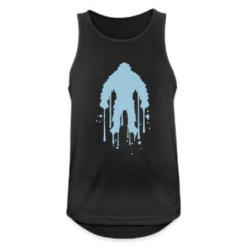 glace humide fondre graffiti gouttes timbre - Débardeur respirant Homme - noir - Devant - Nick (188cm)