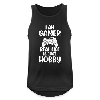 I Am Gamer Real Life Is Real Hobby - Men's Breathable Tank Top - black - Front - Nick (188cm)