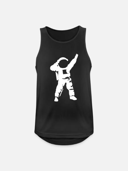 Waving astronaut - Men's Breathable Tank Top - black