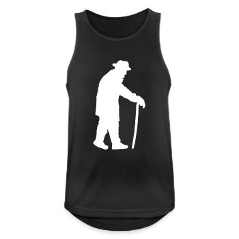 Pensioner Grandpa Grandpa Old Man With Walking Stick Hat - Men's Breathable Tank Top - black - Front - Nick (188cm)
