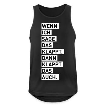 Das Klappt - Männer Tank Top atmungsaktiv - Schwarz - Vorne - Nick (188cm)