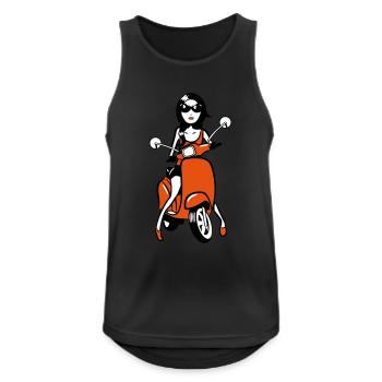 motorroller mädchen style look - Männer Tank Top atmungsaktiv - Schwarz - Vorne - Nick (188cm)