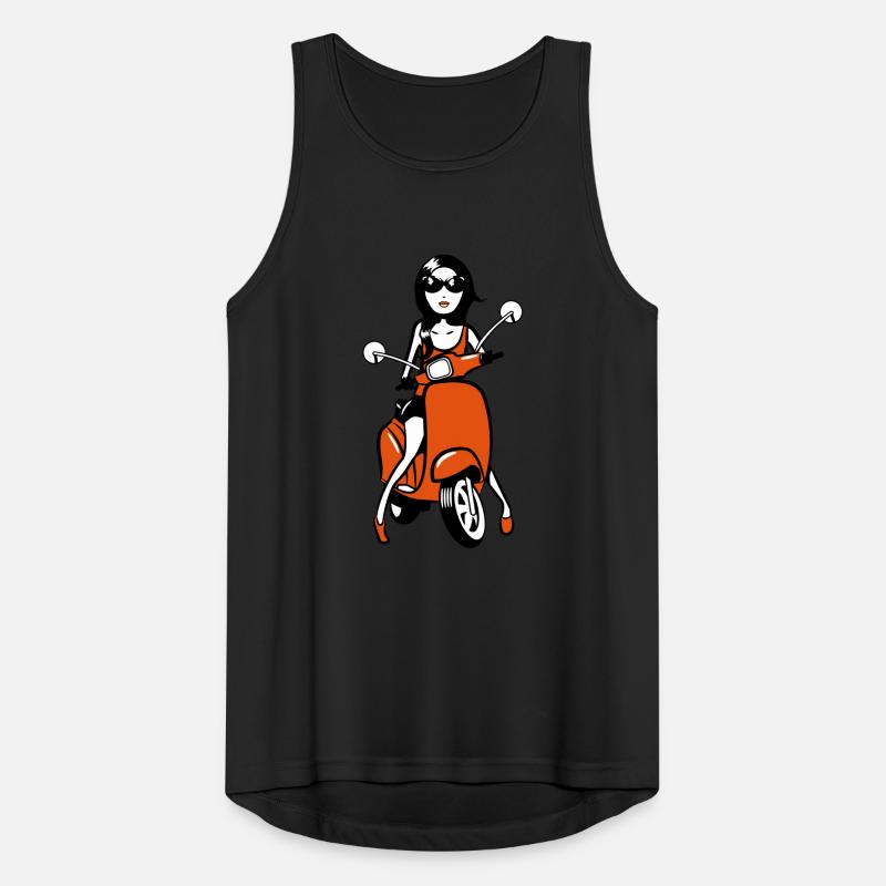 motorroller mädchen style look Männer Tank Top atmungsaktiv