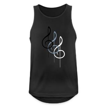 Musik Notenschlüssel Note Melodie Musiknote Sound - Männer Tank Top atmungsaktiv - Schwarz - Vorne - Nick (188cm)